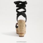 jp Sam Edelman 女性 ボーン エスパドリーユ ウェッジ サンダル 黒の織り 4NFV0P245 履物 - Image 5