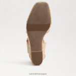 jp Sam Edelman 女性 ボーン エスパドリーユ ウェッジ サンダル 天然マルチラフィア 4NFV0P244 履物 - Image 6