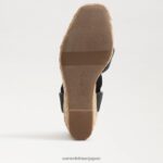 jp Sam Edelman 女性 ボーン エスパドリーユ ウェッジ サンダル 黒の織り 4NFV0P245 履物 - Image 6