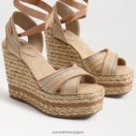 jp Sam Edelman 女性 ボーン エスパドリーユ ウェッジ サンダル 天然マルチラフィア 4NFV0P244 履物 - Image 7
