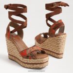 jp Sam Edelman 女性 ボーン エスパドリーユ ウェッジ サンダル オレンジ色のポピー 4NFV0P243 履物 - Image 7