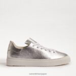jp Sam Edelman 女性 ポピー レースアップスニーカー 柔らかいシルバーの革 4NFV0P308 履物 - Image 2