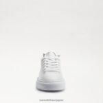 jp Sam Edelman 女性 ポピー レースアップスニーカー 白い革 4NFV0P309 履物 - Image 3