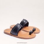 jp Sam Edelman 女性 マルギット トゥリングサンダル 黒い革 4NFV0P258 履物