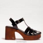 jp Sam Edelman 女性 マルグリット プラットフォーム ブロックヒール ブラックパテント 4NFV0P660 履物 - Image 2
