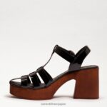 jp Sam Edelman 女性 マルグリット プラットフォーム ブロックヒール ブラックパテント 4NFV0P660 履物 - Image 4