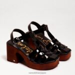 jp Sam Edelman 女性 マルグリット プラットフォーム ブロックヒール ブラックパテント 4NFV0P660 履物