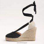 jp Sam Edelman 女性 マルゲリータ エスパドリーユ ウェッジ サンダル 黒いスエード 4NFV0P87 履物 - Image 4