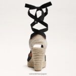 jp Sam Edelman 女性 マルゲリータ エスパドリーユ ウェッジ サンダル 黒いスエード 4NFV0P87 履物 - Image 5