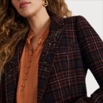 jp Sam Edelman 女性 マーゴットブレザー メイベルチェック柄 4NFV0P1277 衣服 - Image 3
