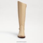 jp Sam Edelman 女性 ミカラライディングブーツ 卵の殻の革 4NFV0P730 履物 - Image 3