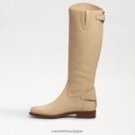 jp Sam Edelman 女性 ミカラライディングブーツ 卵の殻の革 4NFV0P730 履物 - Image 4