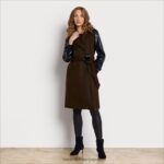 jp Sam Edelman 女性 ミックスメディアウール トレンチコート ミリタリーグリーン 4NFV0P1280 衣服
