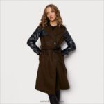 jp Sam Edelman 女性 ミックスメディアウール トレンチコート ミリタリーグリーン 4NFV0P1280 衣服 - Image 3