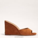 jp Sam Edelman 女性 メリックウェッジサンダル 茶色のスエード 4NFV0P614 履物 - Image 2