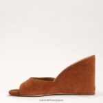 jp Sam Edelman 女性 メリックウェッジサンダル 茶色のスエード 4NFV0P614 履物 - Image 4