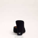 jp Sam Edelman 女性 メリックウェッジサンダル 黒いスエード 4NFV0P613 履物 - Image 5