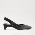 jp Sam Edelman 女性 メレディス スリングバック キトゥン ヒール 黒のサテン 4NFV0P876 履物 - Image 2