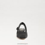 jp Sam Edelman 女性 メレディス スリングバック キトゥン ヒール 黒のサテン 4NFV0P876 履物 - Image 3