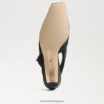 jp Sam Edelman 女性 メレディス スリングバック キトゥン ヒール 黒のサテン 4NFV0P876 履物 - Image 6