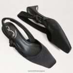 jp Sam Edelman 女性 メレディス スリングバック キトゥン ヒール 黒のサテン 4NFV0P876 履物 - Image 7