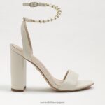 jp Sam Edelman 女性 ヤネリ ブロックヒールサンダル モダンなアイボリーレザー 4NFV0P857 履物 - Image 2