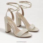 jp Sam Edelman 女性 ヤネリ ブロックヒールサンダル モダンなアイボリーレザー 4NFV0P857 履物