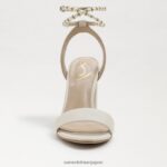 jp Sam Edelman 女性 ヤネリ ブロックヒールサンダル モダンなアイボリーレザー 4NFV0P857 履物 - Image 3