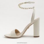 jp Sam Edelman 女性 ヤネリ ブロックヒールサンダル モダンなアイボリーレザー 4NFV0P857 履物 - Image 4