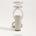 jp Sam Edelman 女性 ヤネリ ブロックヒールサンダル モダンなアイボリーレザー 4NFV0P857 履物 - Image 5