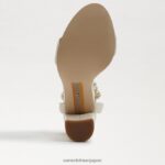 jp Sam Edelman 女性 ヤネリ ブロックヒールサンダル モダンなアイボリーレザー 4NFV0P857 履物 - Image 6