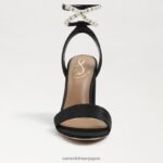 jp Sam Edelman 女性 ヤネリ ブロックヒールサンダル 黒絹 4NFV0P855 履物 - Image 3
