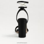 jp Sam Edelman 女性 ヤネリ ブロックヒールサンダル 黒絹 4NFV0P855 履物 - Image 5