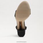 jp Sam Edelman 女性 ヤネリ ブロックヒールサンダル 黒絹 4NFV0P855 履物 - Image 6