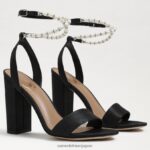 jp Sam Edelman 女性 ヤネリ ブロックヒールサンダル 黒絹 4NFV0P855 履物 - Image 7