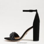 jp Sam Edelman 女性 ヤロ ペルラ ブロックヒールサンダル 黒いスエード 4NFV0P619 履物 - Image 4