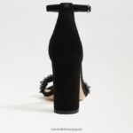 jp Sam Edelman 女性 ヤロ ペルラ ブロックヒールサンダル 黒いスエード 4NFV0P619 履物 - Image 5