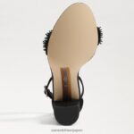 jp Sam Edelman 女性 ヤロ ペルラ ブロックヒールサンダル 黒いスエード 4NFV0P619 履物 - Image 6