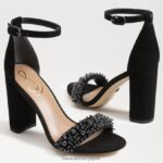 jp Sam Edelman 女性 ヤロ ペルラ ブロックヒールサンダル 黒いスエード 4NFV0P619 履物 - Image 7
