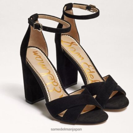 jp Sam Edelman 女性 ヤンシーアンクルストラップサンダル 黒いスエード 4NFV0P774 履物