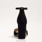 jp Sam Edelman 女性 ヤンシーアンクルストラップサンダル 黒いスエード 4NFV0P774 履物 - Image 5