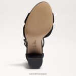 jp Sam Edelman 女性 ヤンシーアンクルストラップサンダル 黒いスエード 4NFV0P774 履物 - Image 6