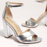 jp Sam Edelman 女性 ヤンシーアンクルストラップサンダル ソフトシルバー 4NFV0P771 履物 - Image 7