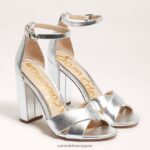 jp Sam Edelman 女性 ヤンシーアンクルストラップサンダル ソフトシルバー 4NFV0P771 履物