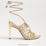 jp Sam Edelman 女性 ライラ レースアップ スティレット サンダル アンバーゴールド 4NFV0P441 履物 - Image 2