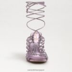 jp Sam Edelman 女性 ライラ レースアップ スティレット サンダル ライラッククォーツ 4NFV0P440 履物 - Image 3