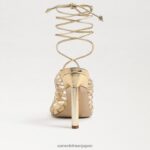 jp Sam Edelman 女性 ライラ レースアップ スティレット サンダル アンバーゴールド 4NFV0P441 履物 - Image 5