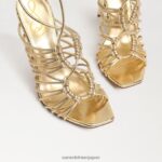jp Sam Edelman 女性 ライラ レースアップ スティレット サンダル アンバーゴールド 4NFV0P441 履物 - Image 7
