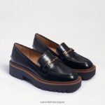 jp Sam Edelman 女性 ラウルズ ラグソール ローファー 黒い光沢のある箱 4NFV0P428 履物