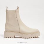 jp Sam Edelman 女性 ラグナチェルシーブーツ モダンなアイボリーレザー 4NFV0P458 履物 - Image 2